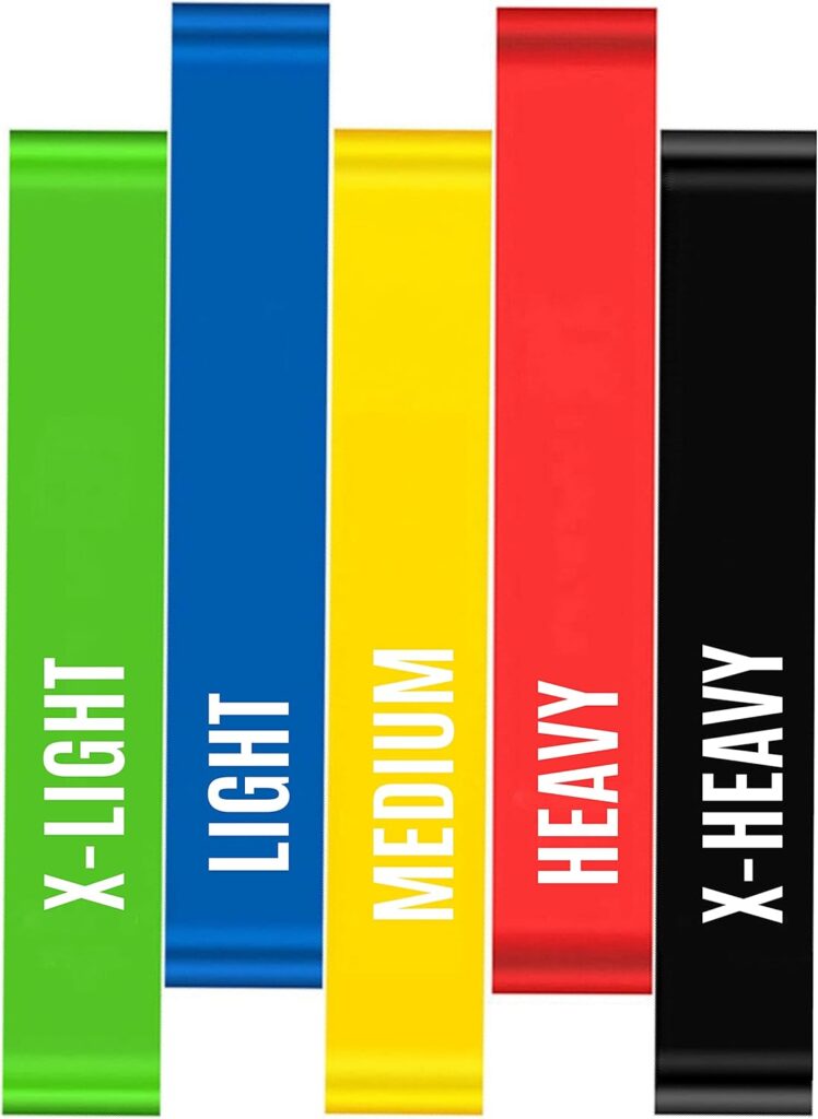 Kit 5 Faixas Elásticas Elásticos Alongamento Pilates