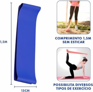 Kit com 3 Faixas de Resistência para Pilates