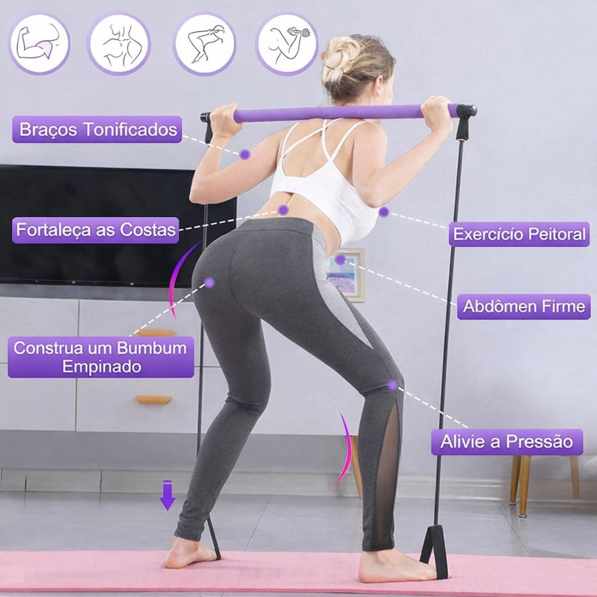 Kit Barra de Pilates Portátil